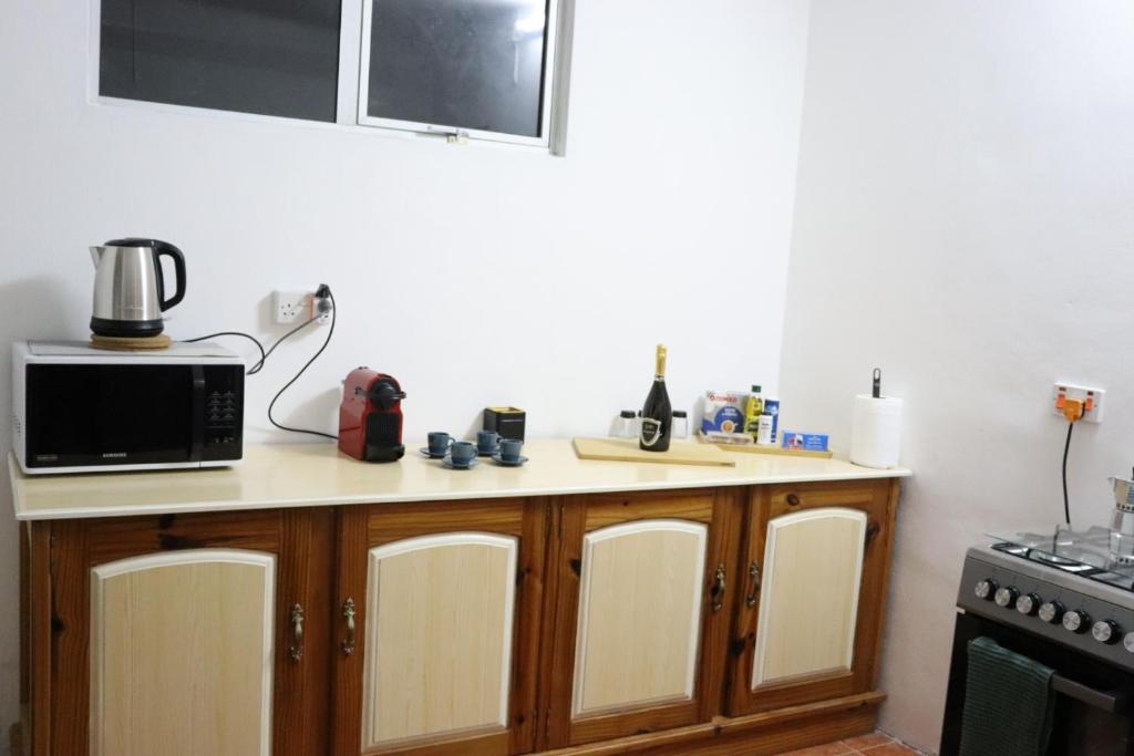 Virtuvė arba virtuvėlė apgyvendinimo įstaigoje Garden Suite