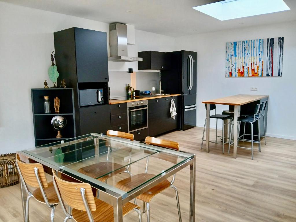 Kuchyň nebo kuchyňský kout v ubytování Appartement du peintre