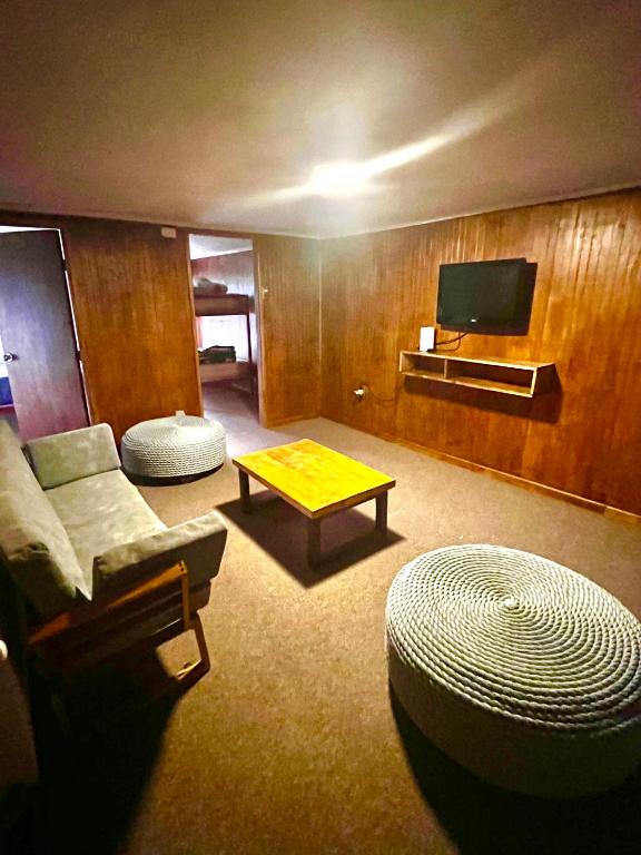 TV a/nebo společenská místnost v ubytování Hostel Rosa de los Vientos