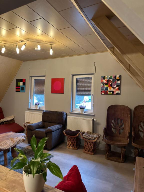 Χώρος καθιστικού στο Ferien & Monteur Wohnung 1 - Little Afrika Extensive 5 Zimmer Wohnung