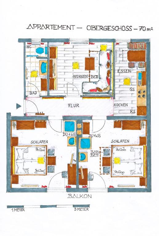 Půdorys ubytování Ferienhaus Lechner für max 10 Personen - Wald und Naturgarten