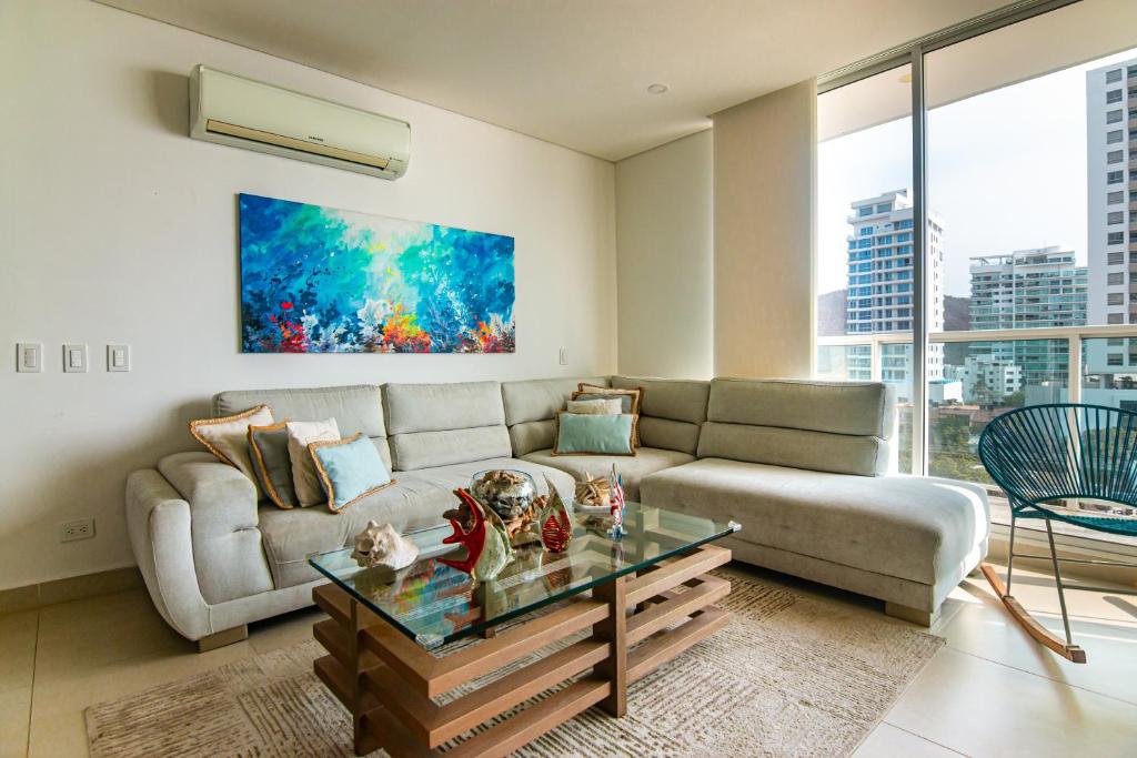 Posezení v ubytování Penthouse Edificio Wind Playa Salguero