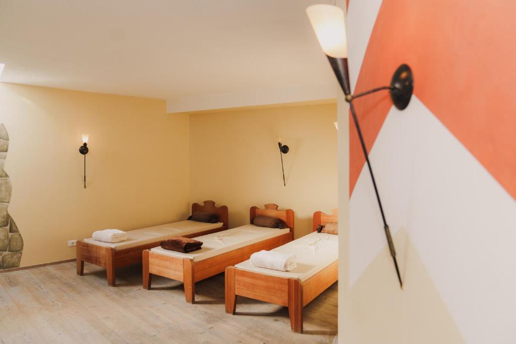 Voodi või voodid majutusasutuse Saldur Small Active Hotel toas