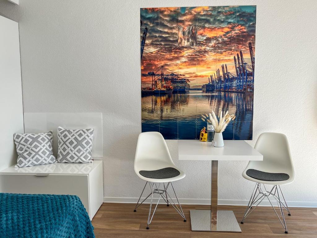 Area soggiorno di Ankerherz Appartements bei Blankenese