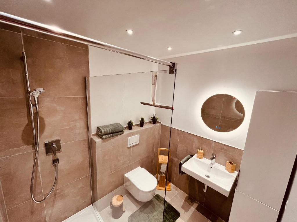 Koupelna v ubytování Haus am Jungbrunnen Apartment 1