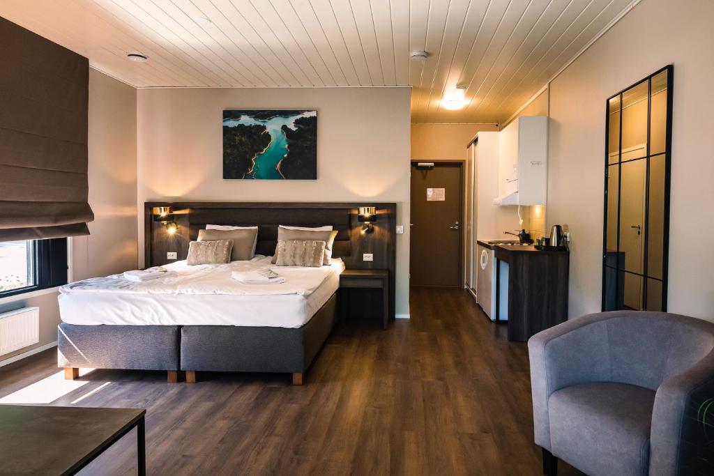 Postel nebo postele na pokoji v ubytování Hotel Boreas