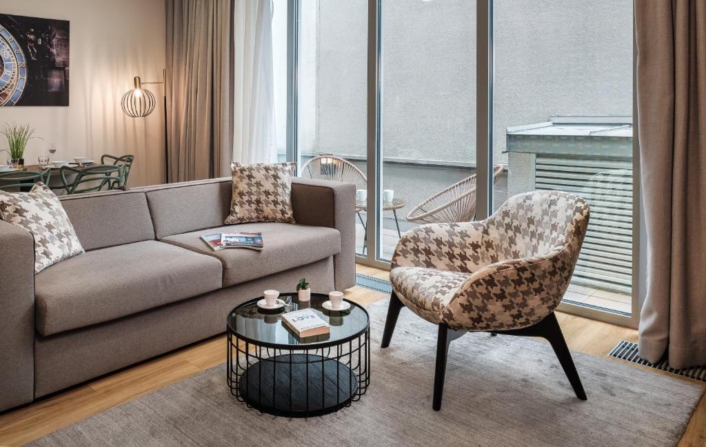 Posezení v ubytování VN17 Rooftop Suites by Adrez