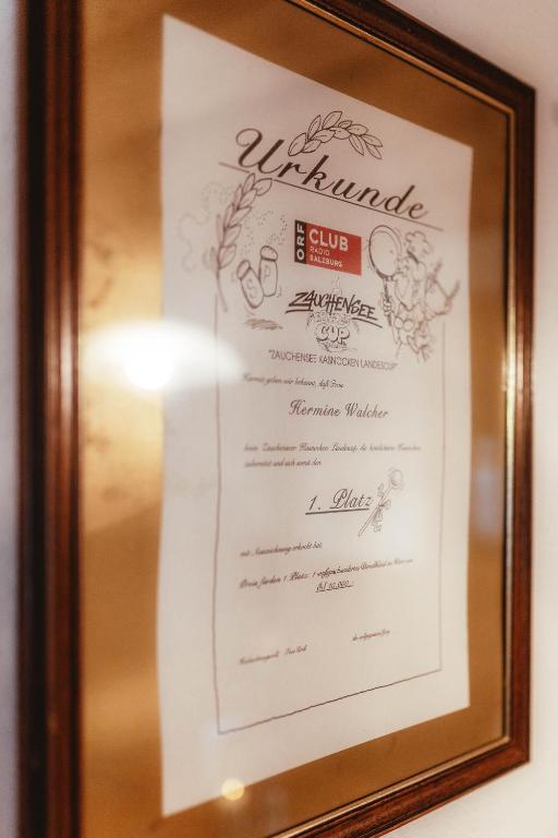 Certifikát, ocenenie alebo iný dokument vystavený v ubytovaní Hotel Gasthof Walcher