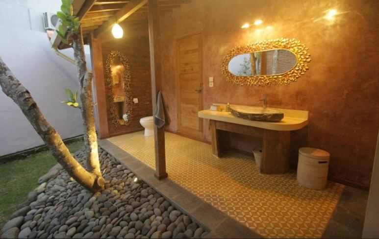 Koupelna v ubytování Guesthouse Mooz