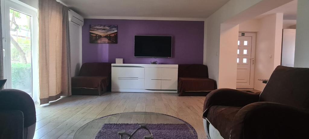 TV a/nebo společenská místnost v ubytování Deluxe Apartment Nika