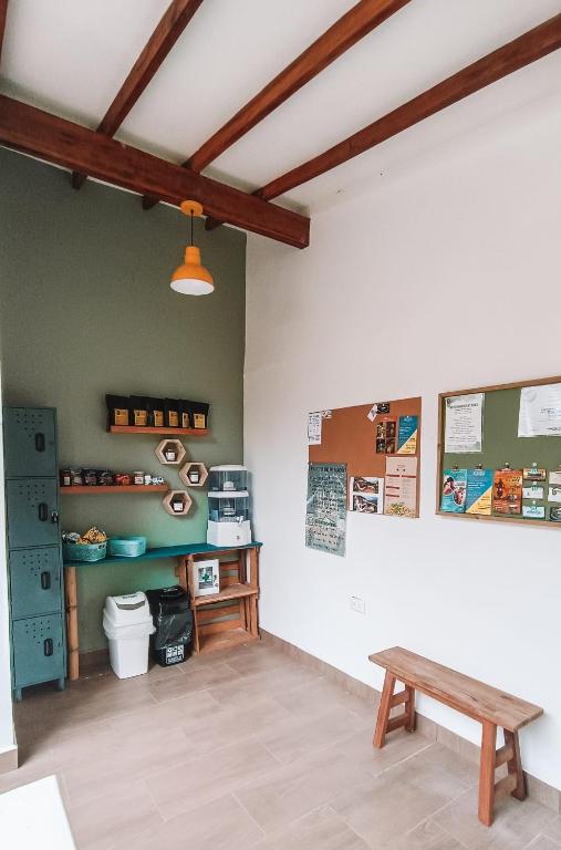 Kuchyň nebo kuchyňský kout v ubytování Glamping Jardín
