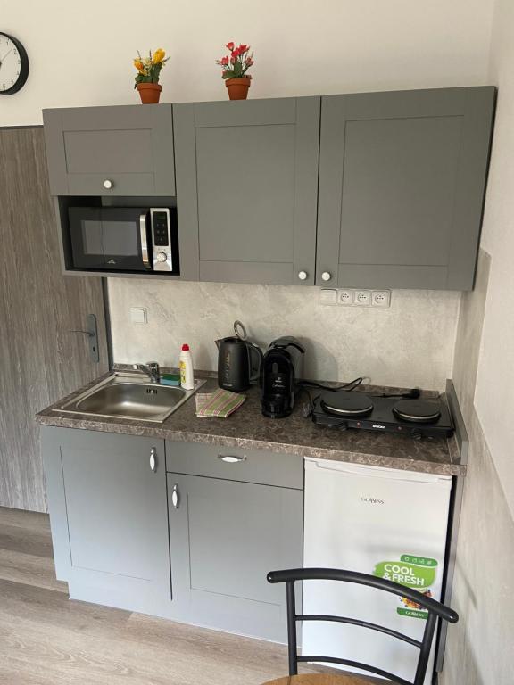 Kuchyň nebo kuchyňský kout v ubytování Apartmán Sedmička