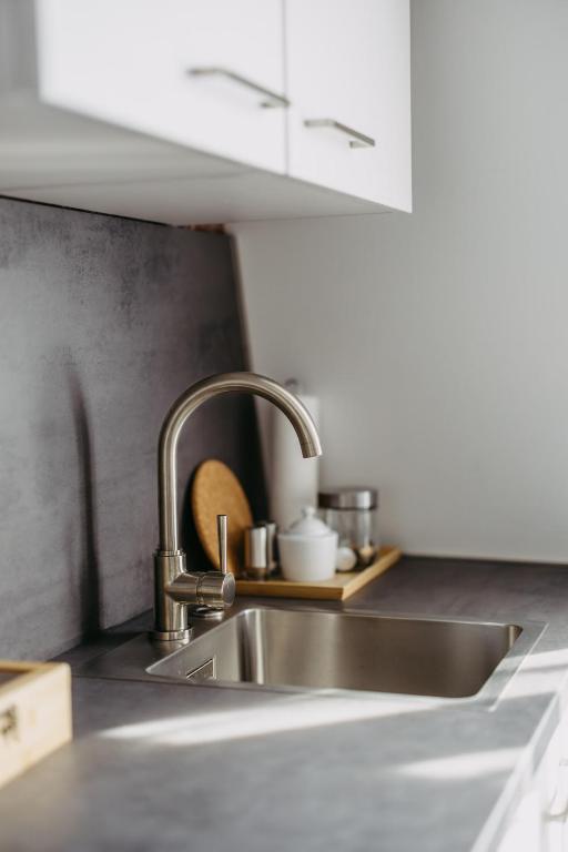 Kuchyň nebo kuchyňský kout v ubytování Loft Schottenau