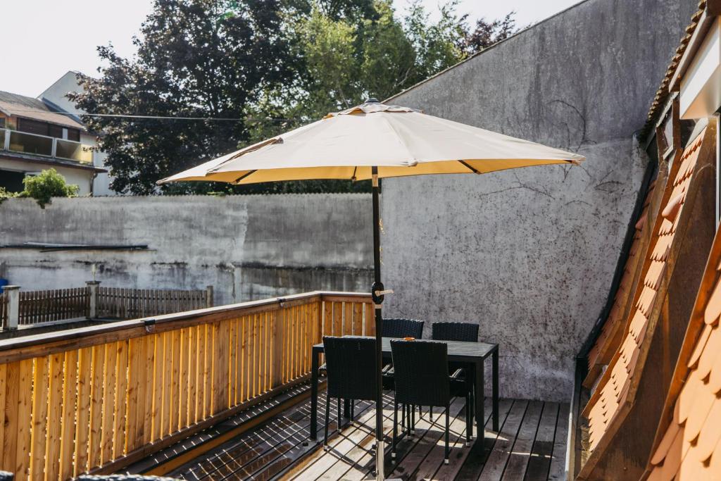 Balkón nebo terasa v ubytování Loft Schottenau