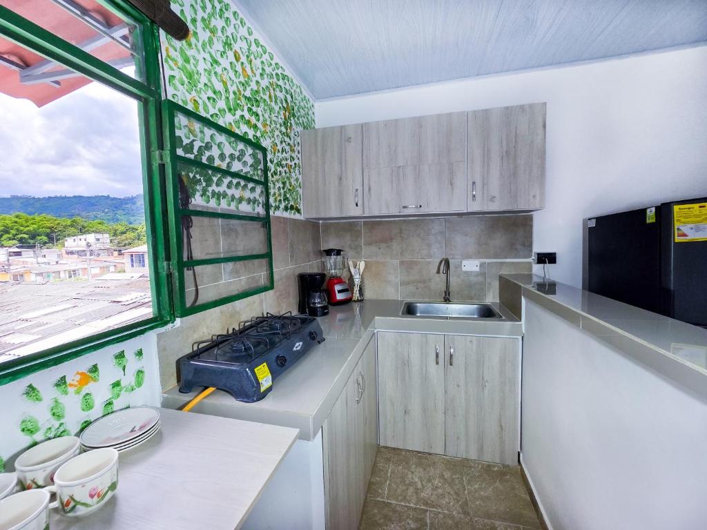 Kuchyň nebo kuchyňský kout v ubytování Casa Tulipán
