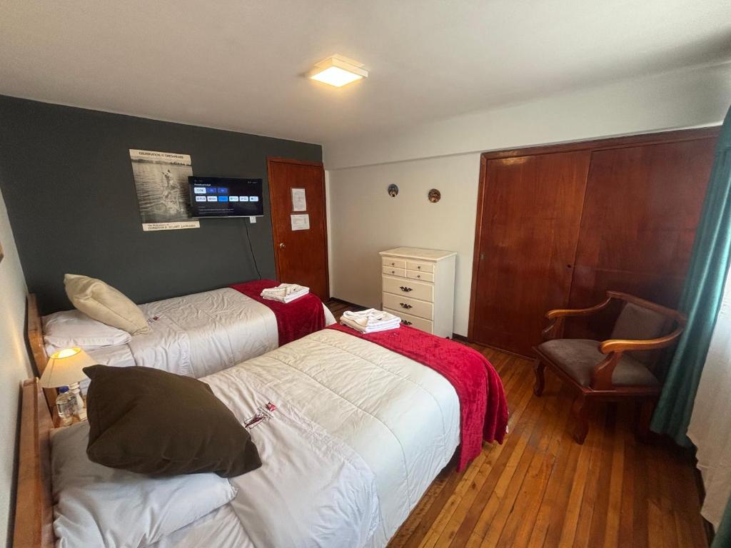 Postel nebo postele na pokoji v ubytování St. Gallen Haus