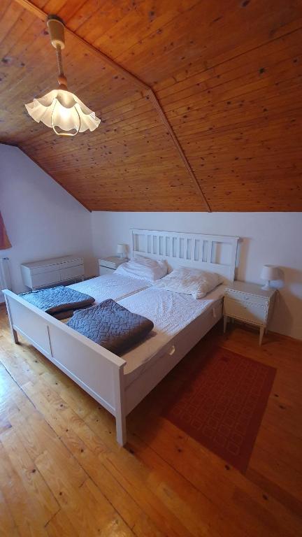 Postel nebo postele na pokoji v ubytování Prázdninový dům Hradiště