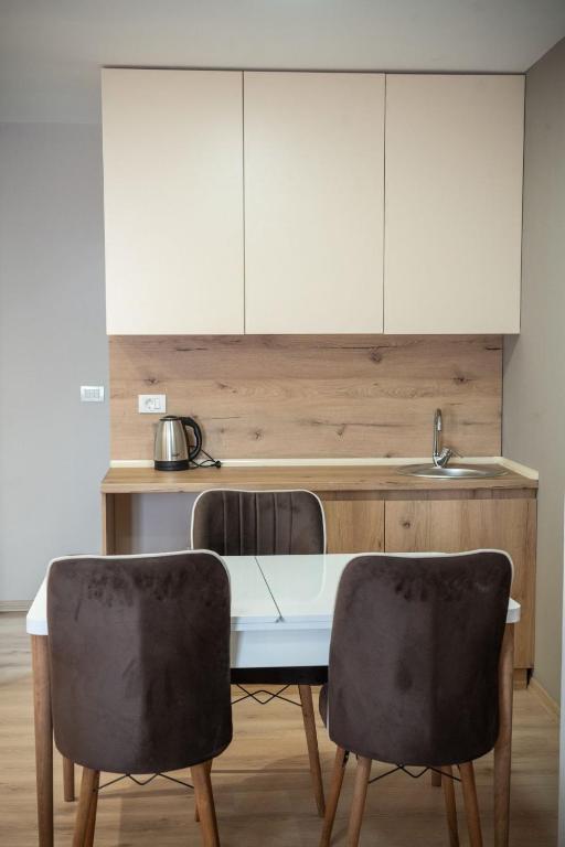 Kuchyň nebo kuchyňský kout v ubytování Hotel CENTRAL