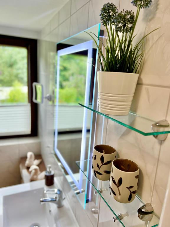 Koupelna v ubytování Peedy's luxuriöse 60m² Wohnung mit Balkonterrasse