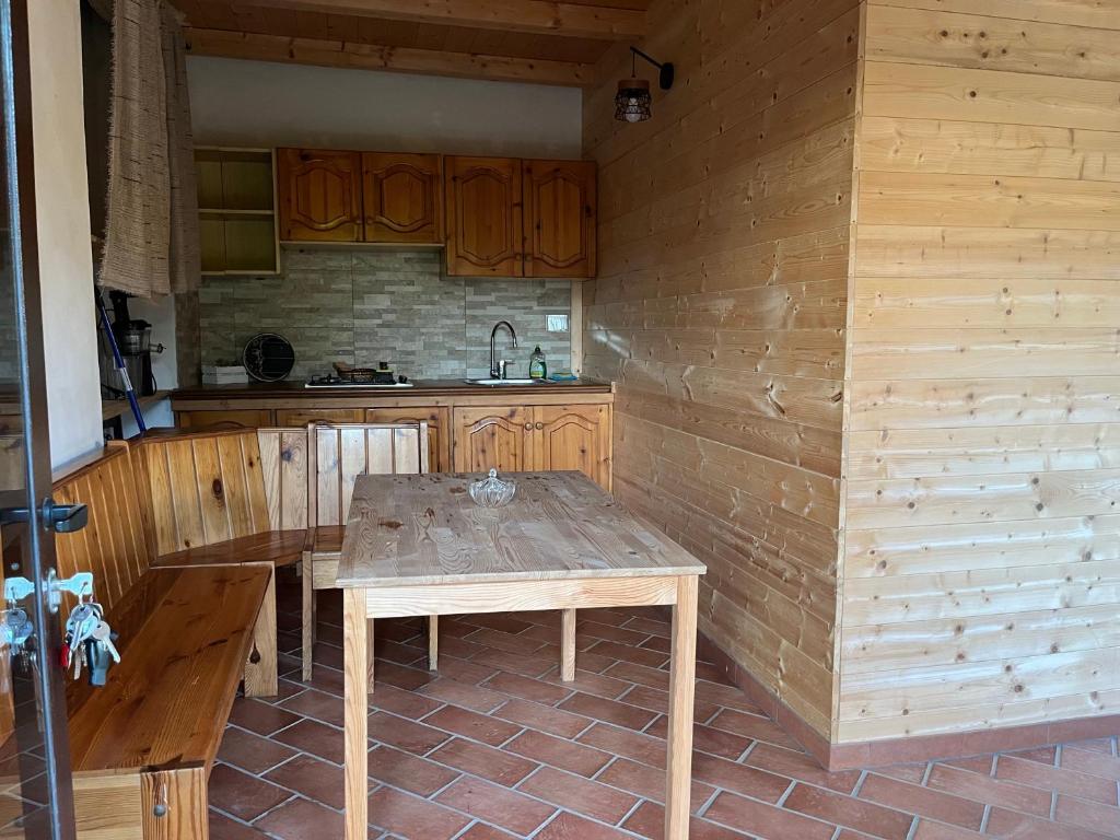 Kuchyň nebo kuchyňský kout v ubytování Myosotyss apartment