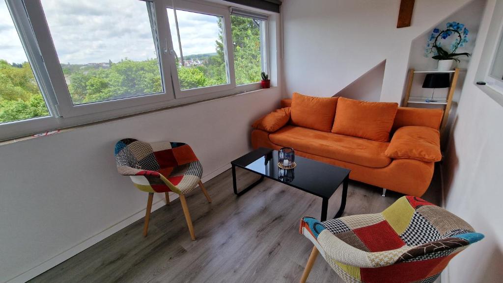 Posezení v ubytování Ferienwohnung mit Weitblick