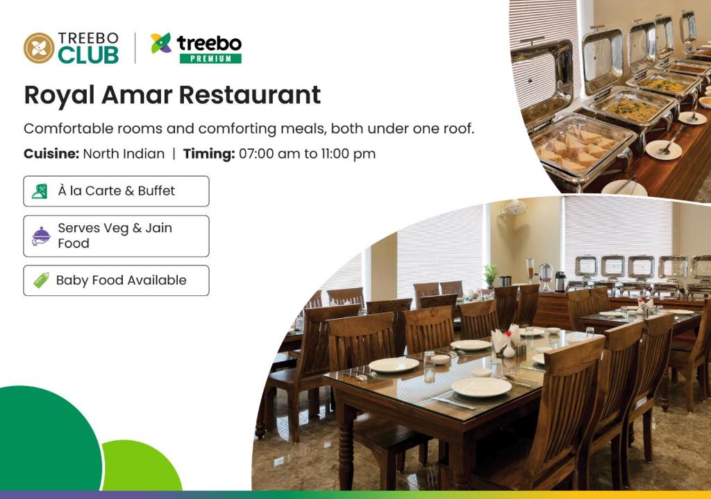 Restaurace v ubytování Treebo Premium Royal Amar With Mountain View, 2 Km From Pushkar Lake