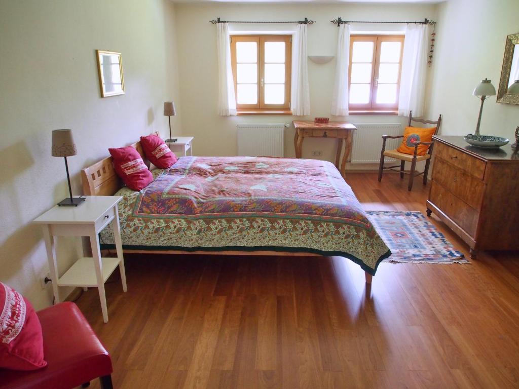 Letto o letti in una camera di Ferienhaus Malterlehen