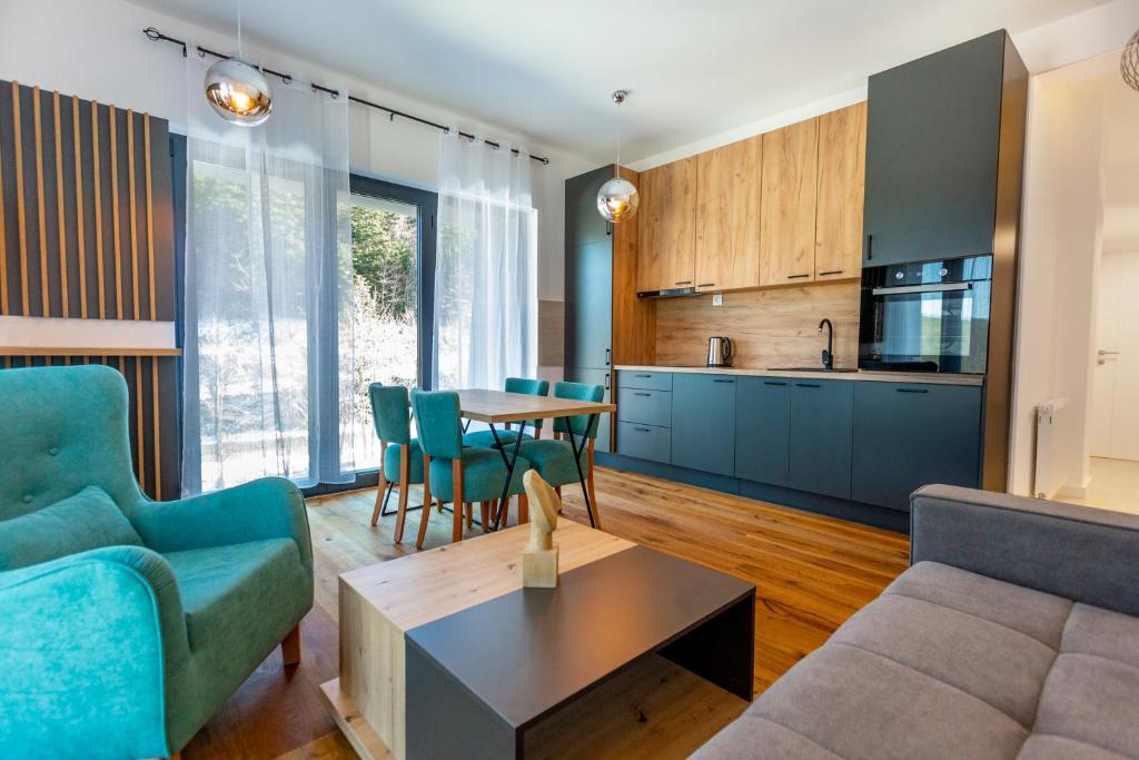 Kuchyň nebo kuchyňský kout v ubytování Aparthotel Phoenix