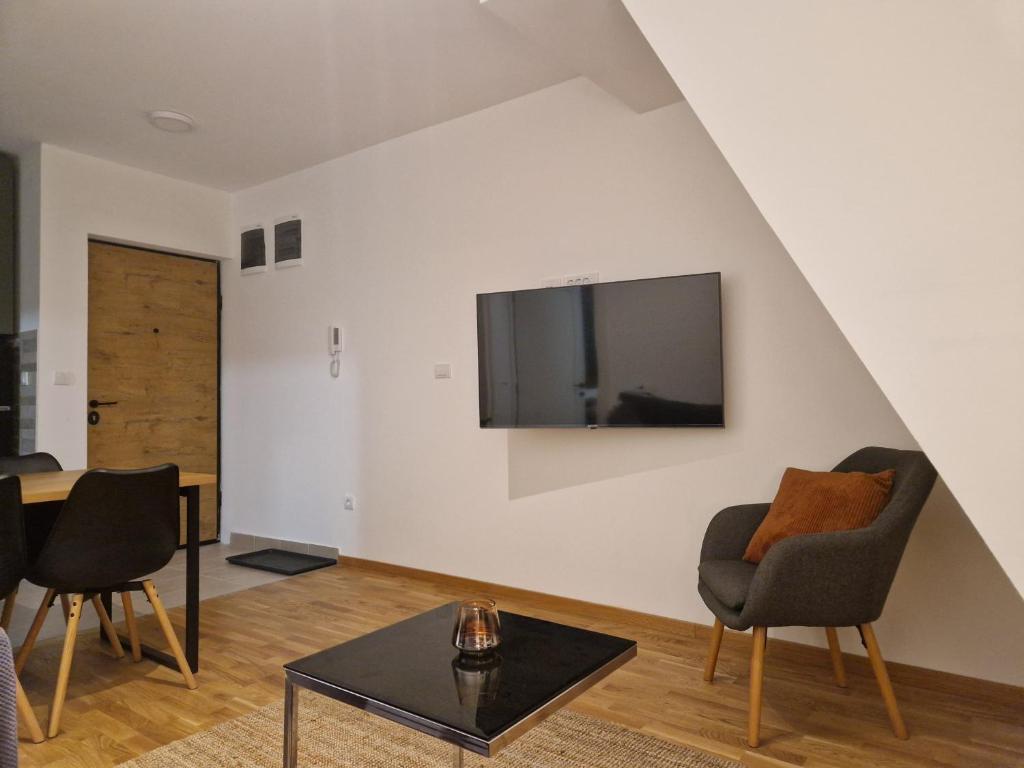 TV a/nebo společenská místnost v ubytování Divcinova - Apartman Gorski