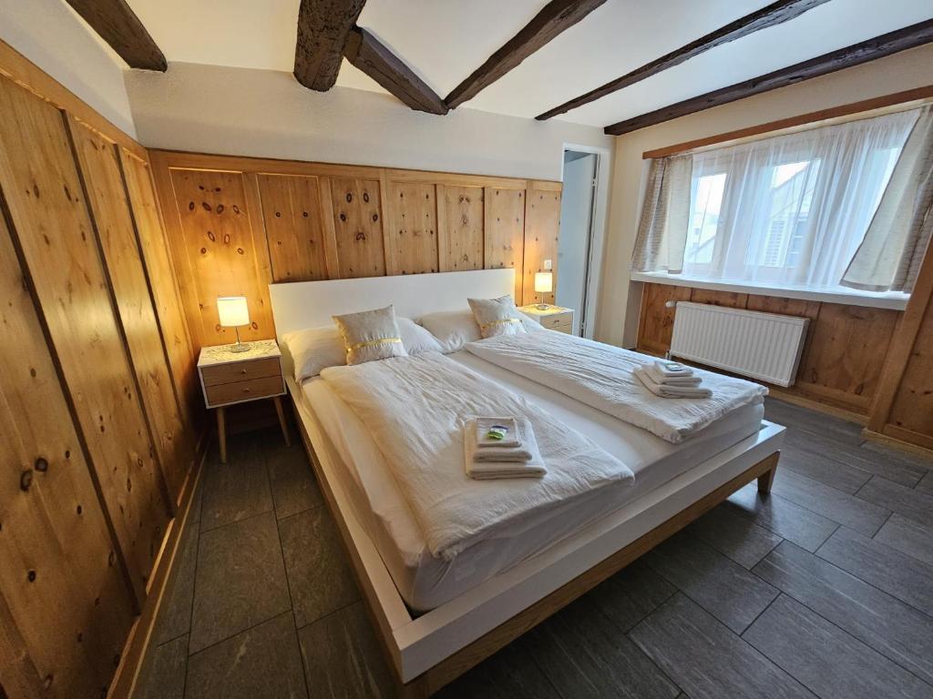 Postel nebo postele na pokoji v ubytování Hotel Surselva