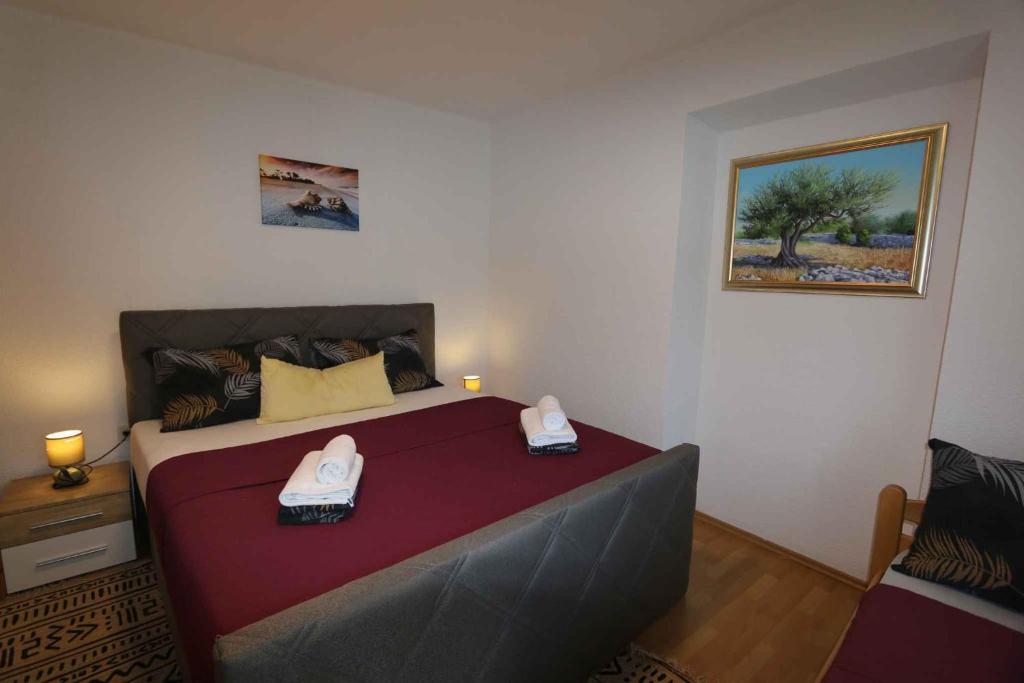 Posteľ alebo postele v izbe v ubytovaní Apartment in Silo/Insel Krk 13555