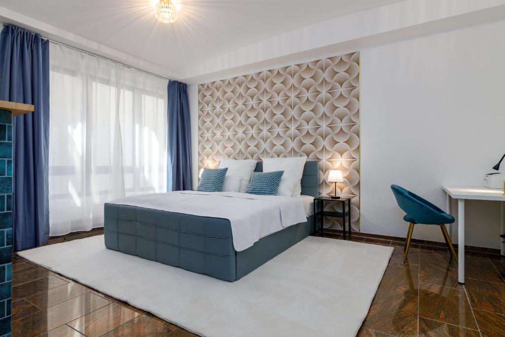 Katil atau katil-katil dalam bilik di Highlife Apartment One Wiesbaden Wilhelmstraße