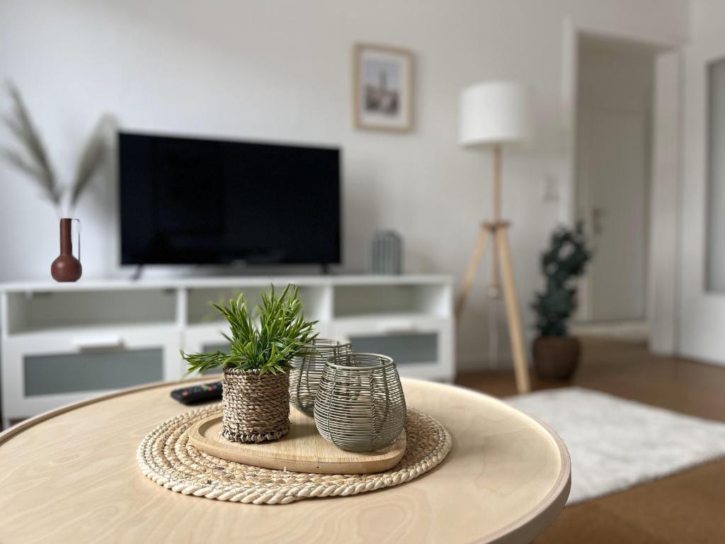 TV a/nebo společenská místnost v ubytování Küstenbude Strandbude