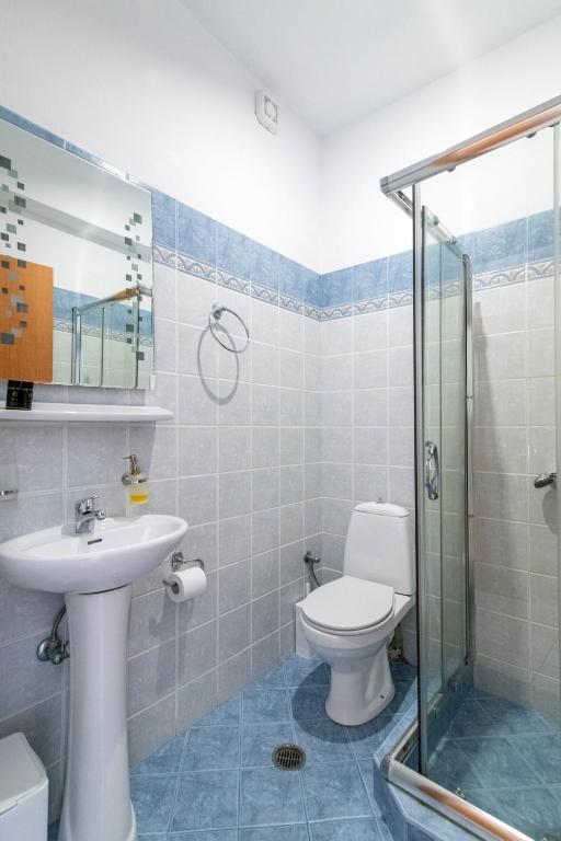 Koupelna v ubytování Agapi Hotel Tinos