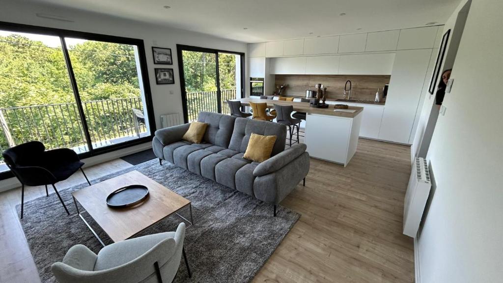 Kuchyň nebo kuchyňský kout v ubytování Superbe appartement avec vue sur la foret du Touquet Résidence les Dunes