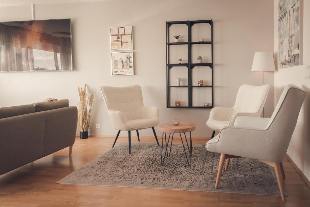 Zona d'estar a Hótel Fransiskus Stykkishólmi