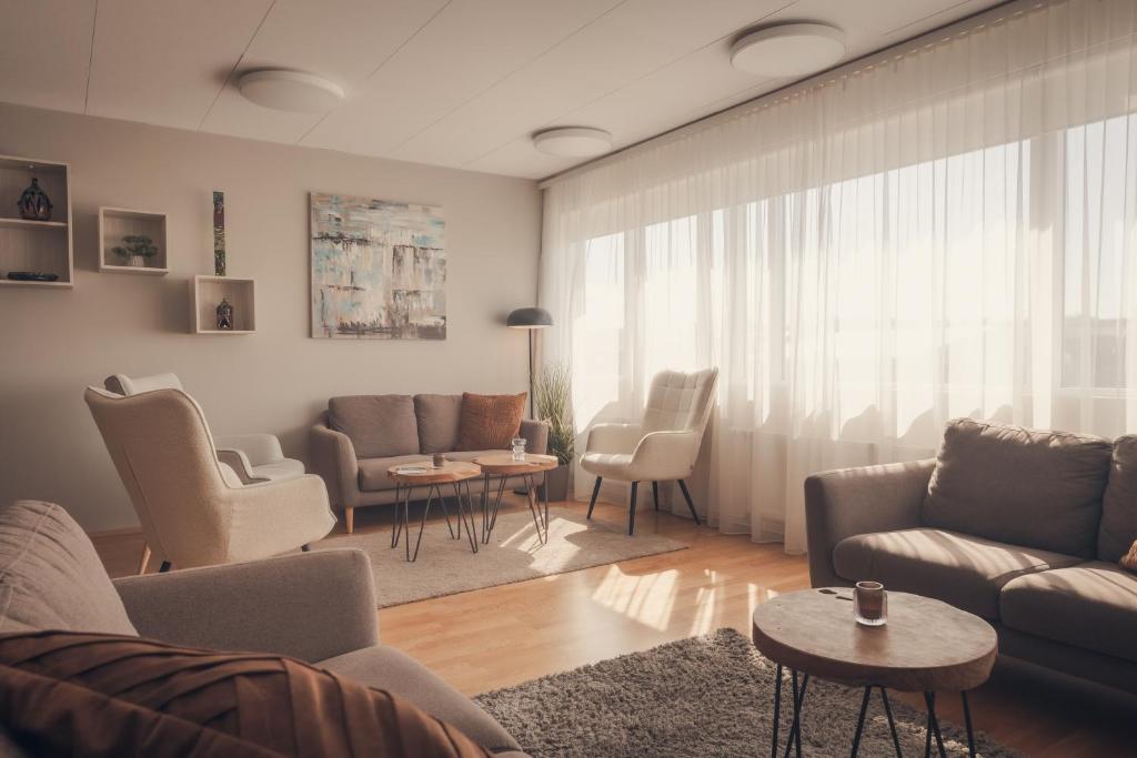 Zona d'estar a Hótel Fransiskus Stykkishólmi