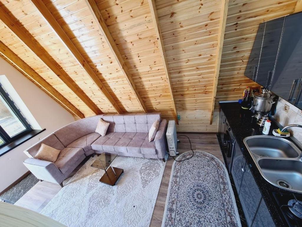 Posezení v ubytování Aframe Heating pool FrD