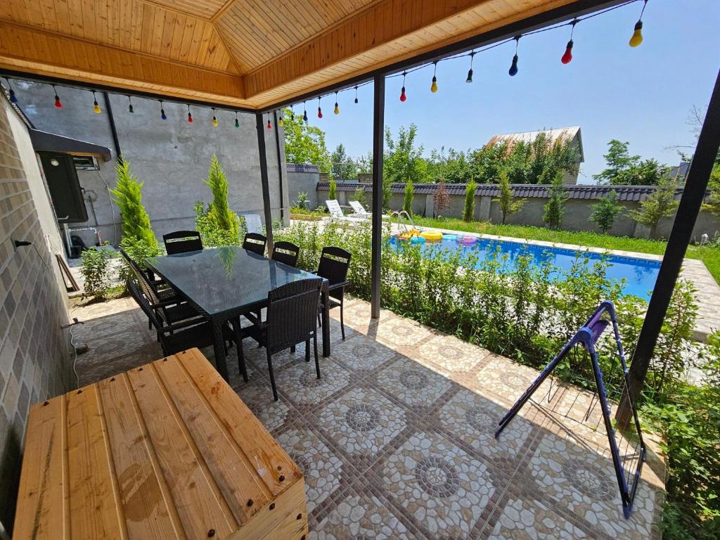 Bazén v ubytování Aframe Heating pool FrD nebo v jeho okolí