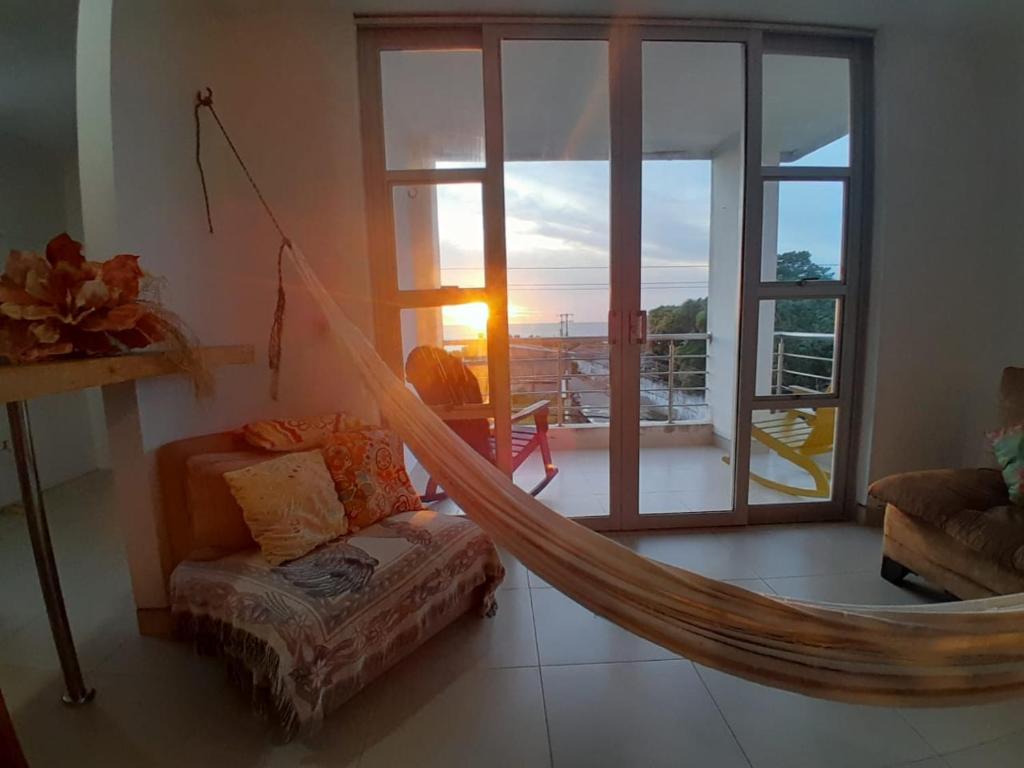 Postel nebo postele na pokoji v ubytování Tolú mágico, apartamentos amoblados con vista al mar, Elegancia y comodidad