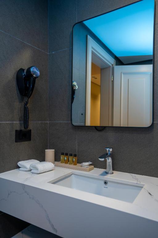 Koupelna v ubytování Hotel Mozart