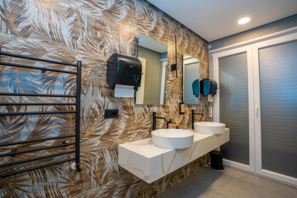 Koupelna v ubytování Hotel Mozart
