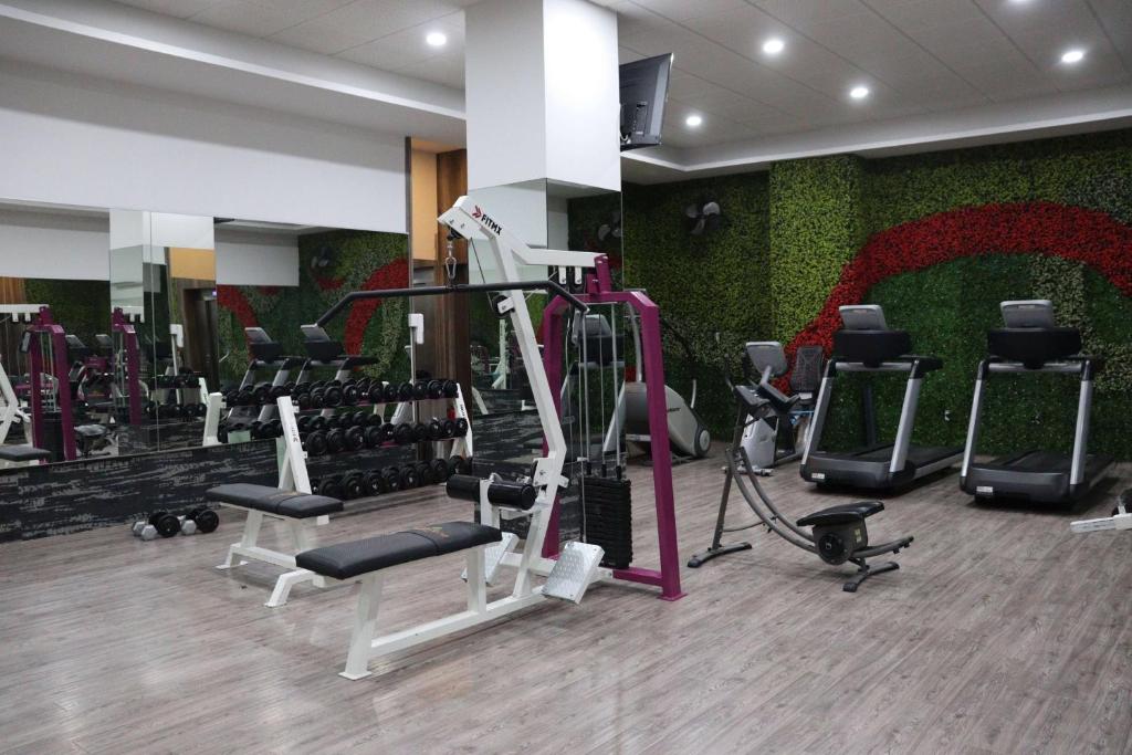 Fitness centrum a/nebo fitness zařízení v ubytování Wyndham Garden Aguascalientes Hotel & Casino