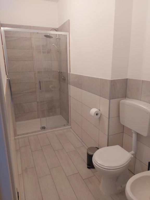 Koupelna v ubytování A casa di Adua