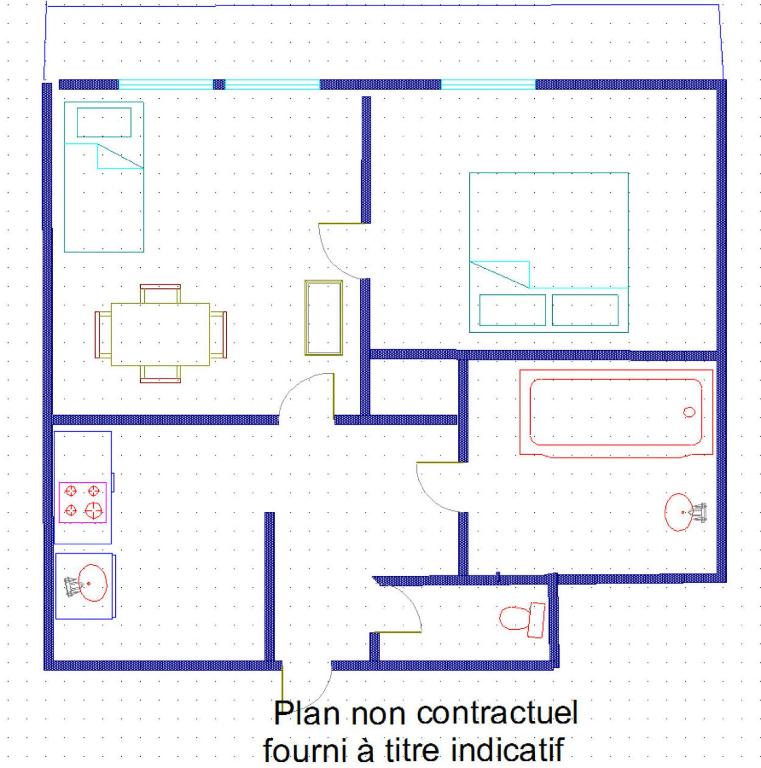 Plán poschodí v ubytovaní Résidence Rond-point Des Pistes Iii - Appartement 2 pièces pour 4 personnes situé à Val d’Isère, skis aux pieds et à 500m du centre du village, navettes gratuites au MAE-1798