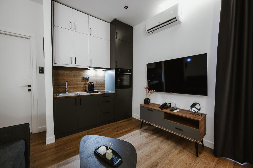 TV a/nebo společenská místnost v ubytování Port View Suites