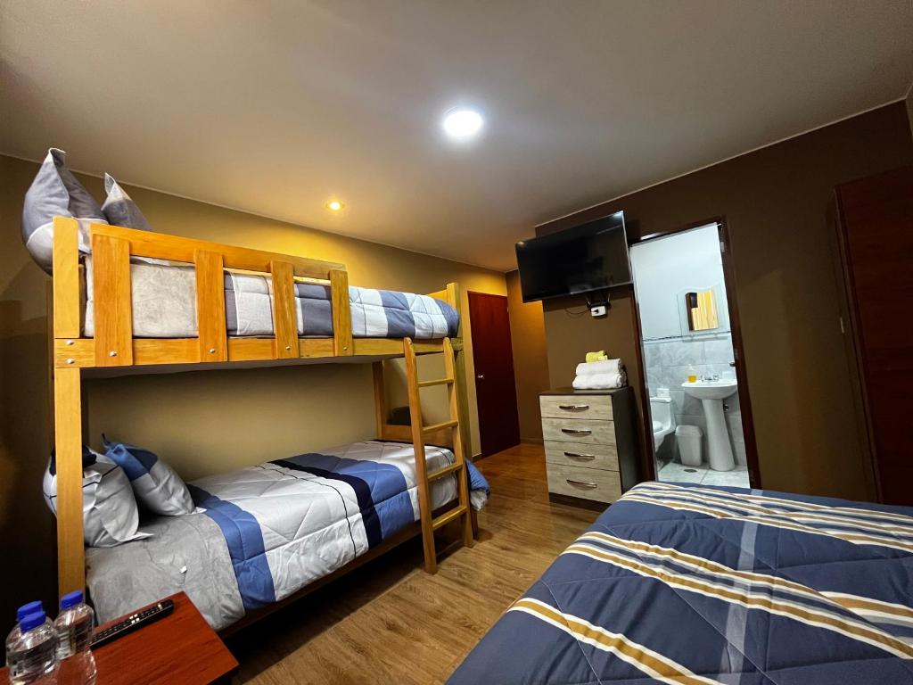 Postel nebo postele na pokoji v ubytování Matty House