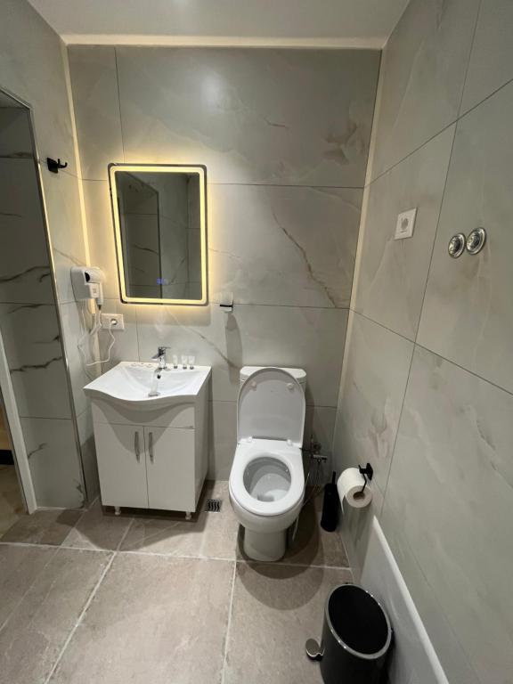 Koupelna v ubytování Hotel Davids