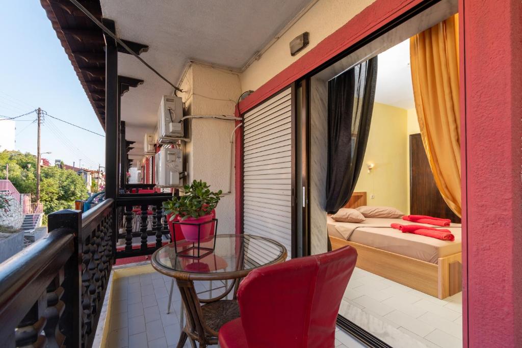 Balkón nebo terasa v ubytování Hotel Petunia