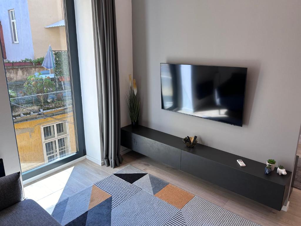 Televízia a/alebo spoločenská miestnosť v ubytovaní Downtown Excelsior